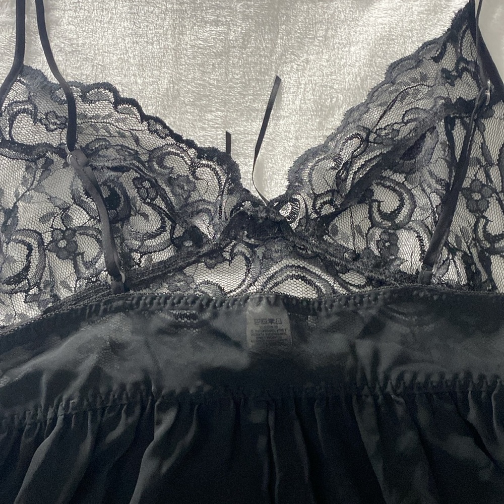 Super sheer black lingerie night camisole / gown - Picture 10 of 15